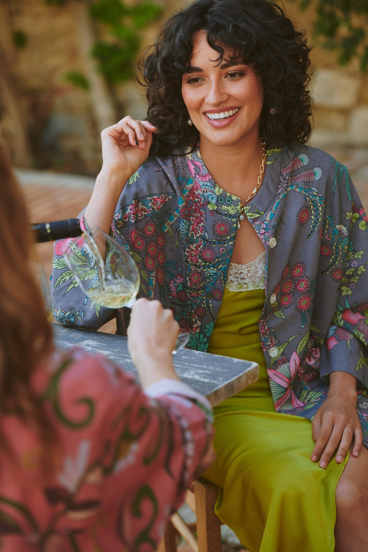 Boho Garden Grey Summer Jacket - One Hundred Stars