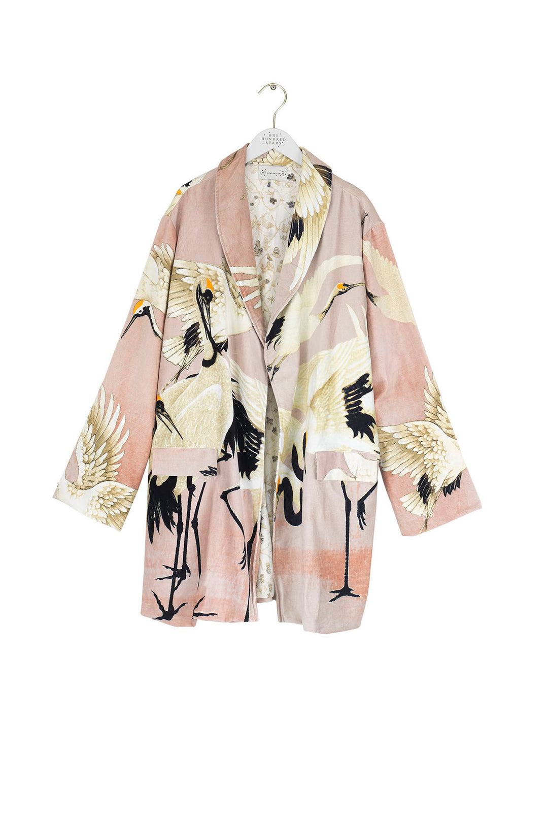 Stork Pink Velvet Boyfriend Jacket