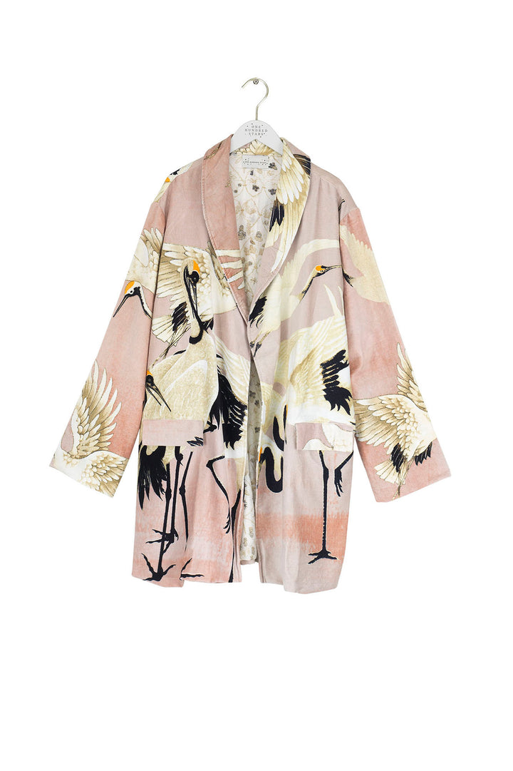 Stork Pink Velvet Boyfriend Jacket