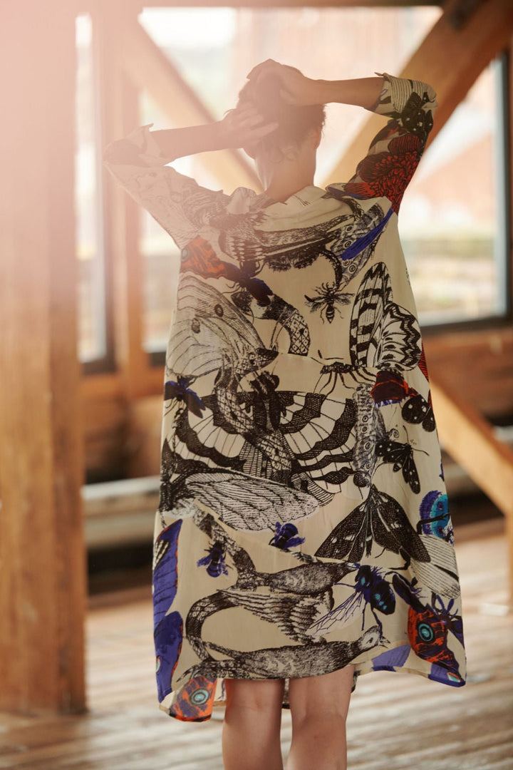 Butterflies Cobalt Asymmetric Dress - One Hundred Stars