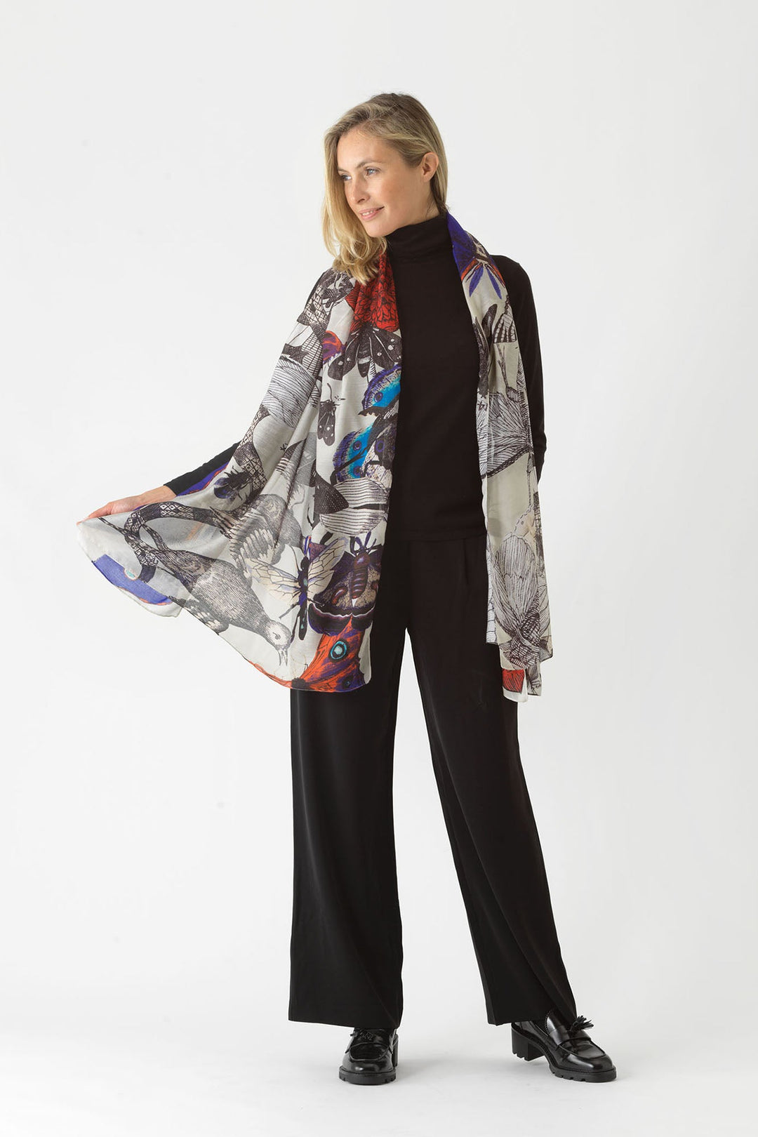 Butterflies Cobalt Scarf
