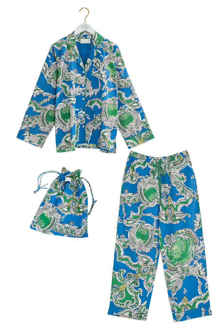 Cartouche Blue Cotton Pyjama Set