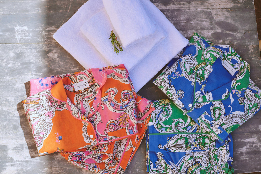 Cartouche Blue Cotton Pyjama Set