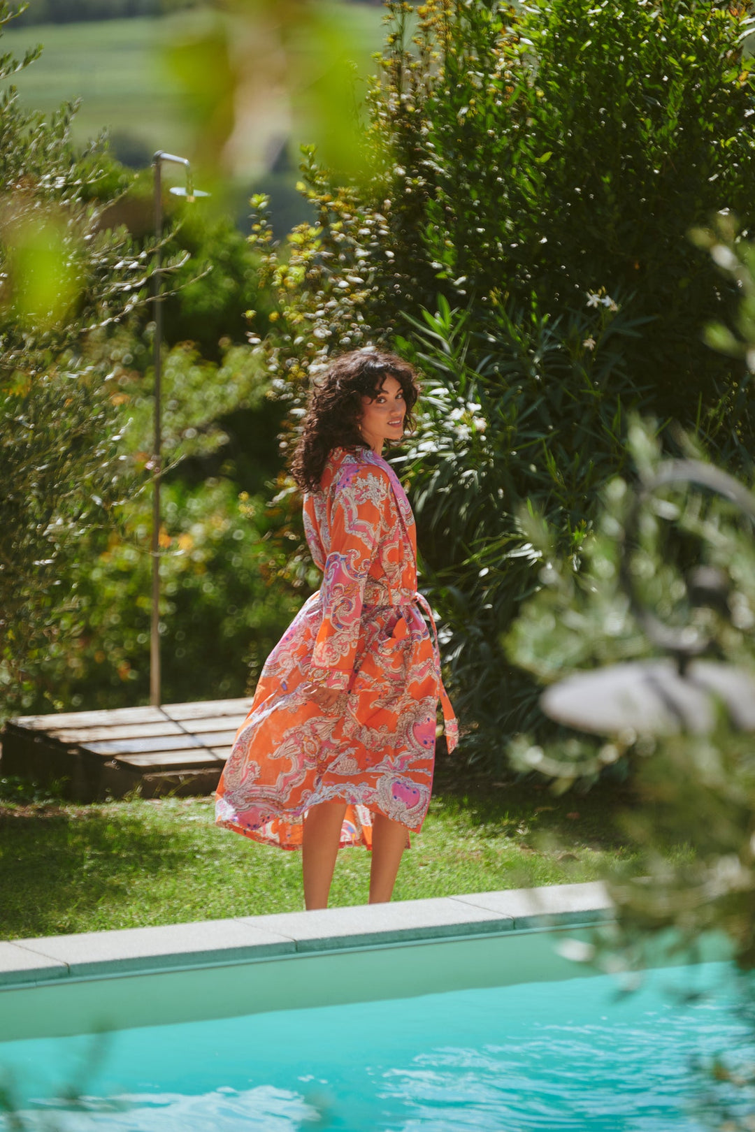 Cartouche Orange Cotton Gown