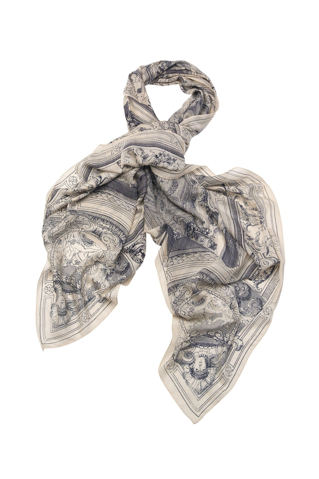 Women's accessories, large scarf in cherub print by One Hundred Stars