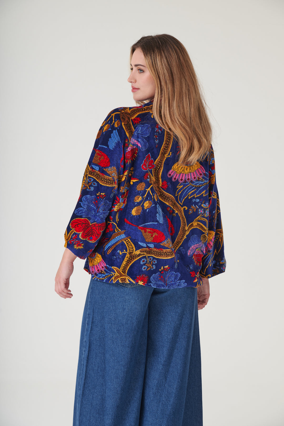 Climbing Peacock Royal Blue Velvet Jacket