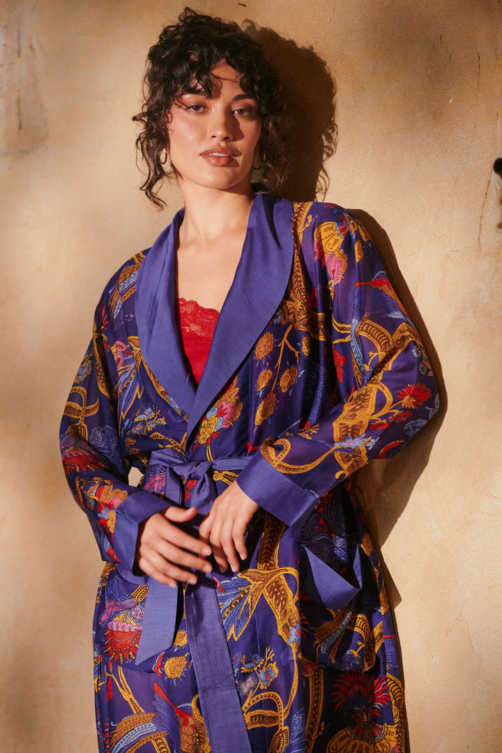 Climbing Peacock Royal Blue Gown