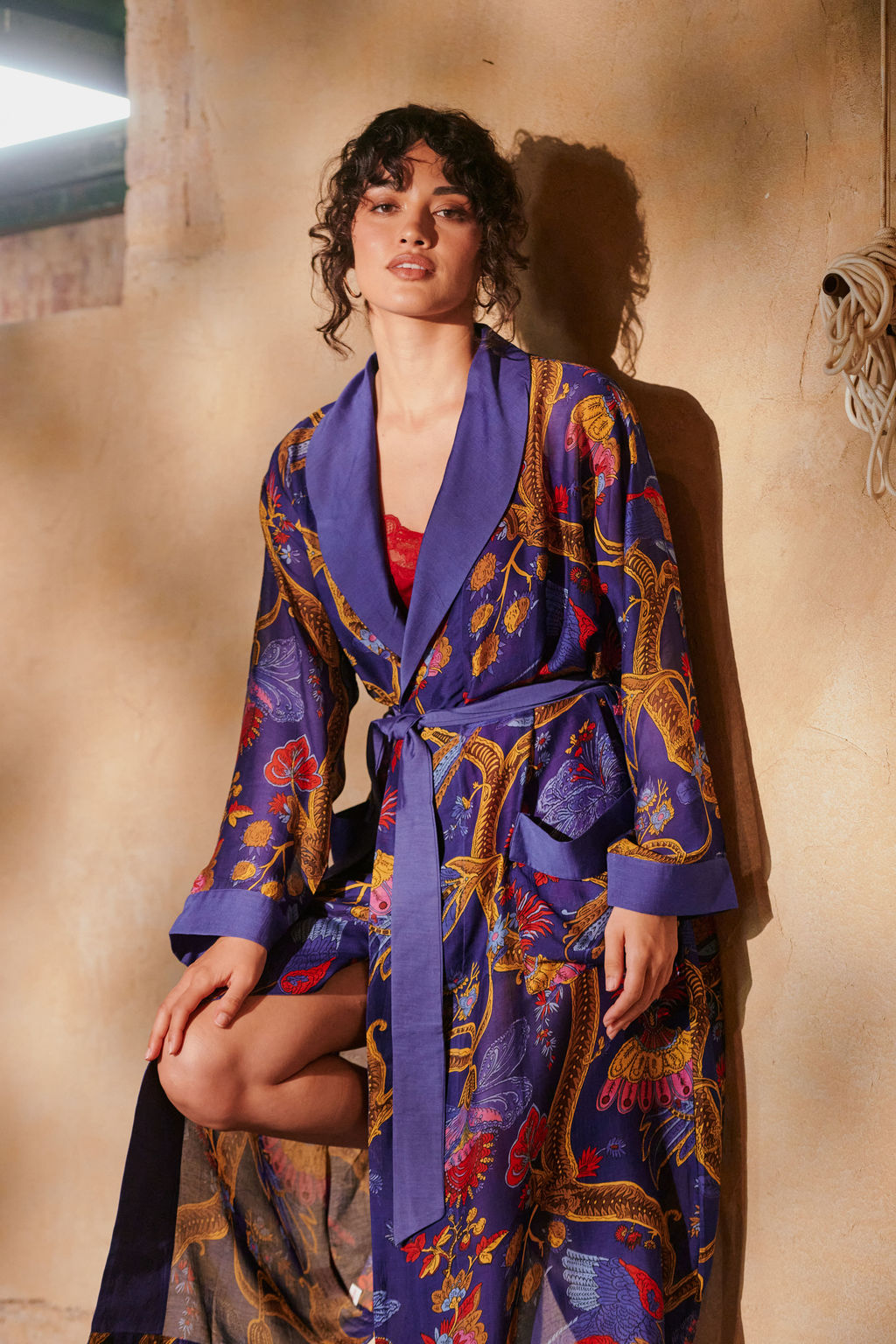 Climbing Peacock Royal Blue Gown