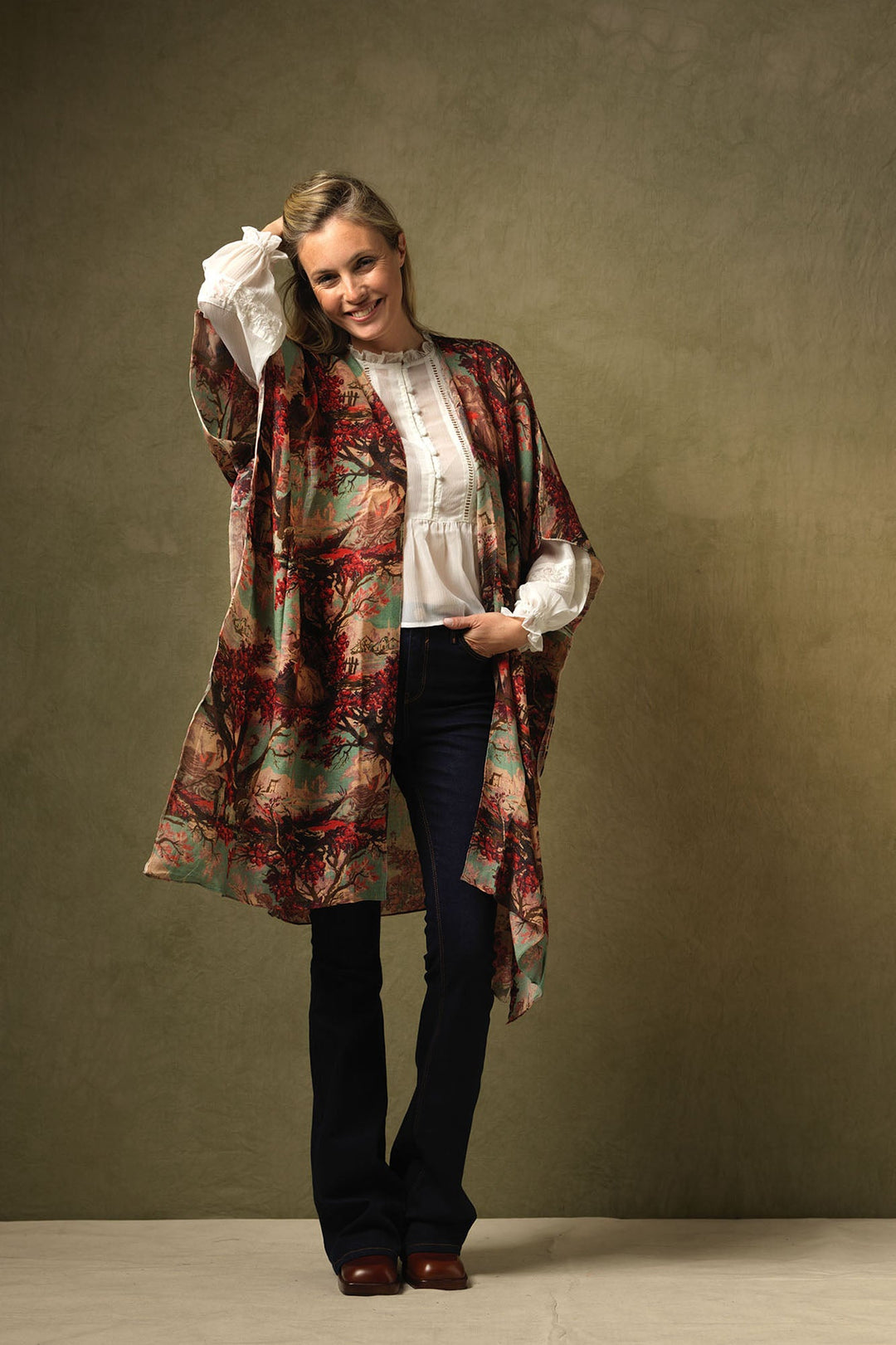 Country Toile Berry Wool Throwover - One Hundred Stars