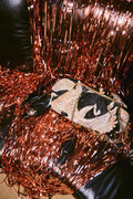 Crane Black Quilted Velvet Kiss Lock Bag