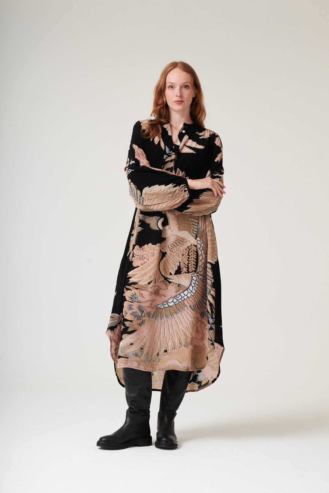 Crane Black Crepe Darcy Dress