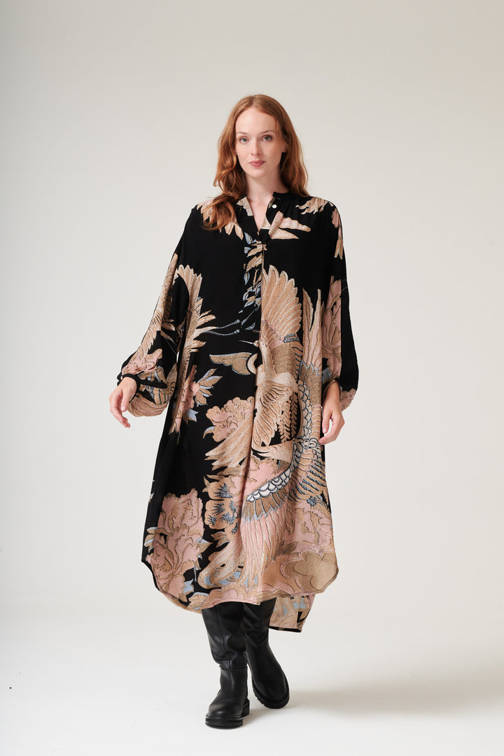 Crane Black Crepe Darcy Dress