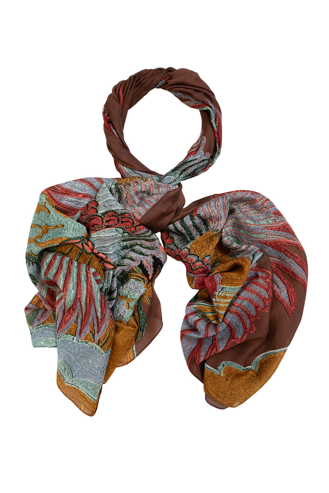 Crane Brown Scarf