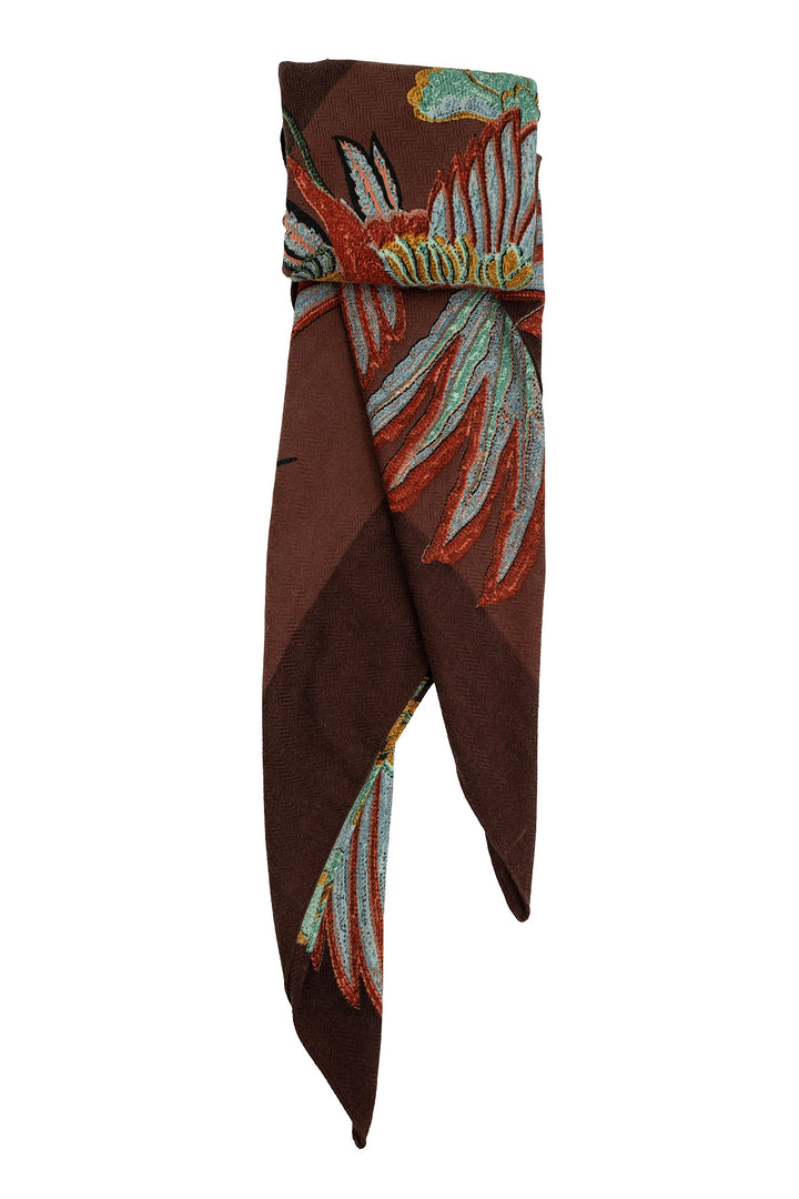 Crane Brown Square Wool Scarf