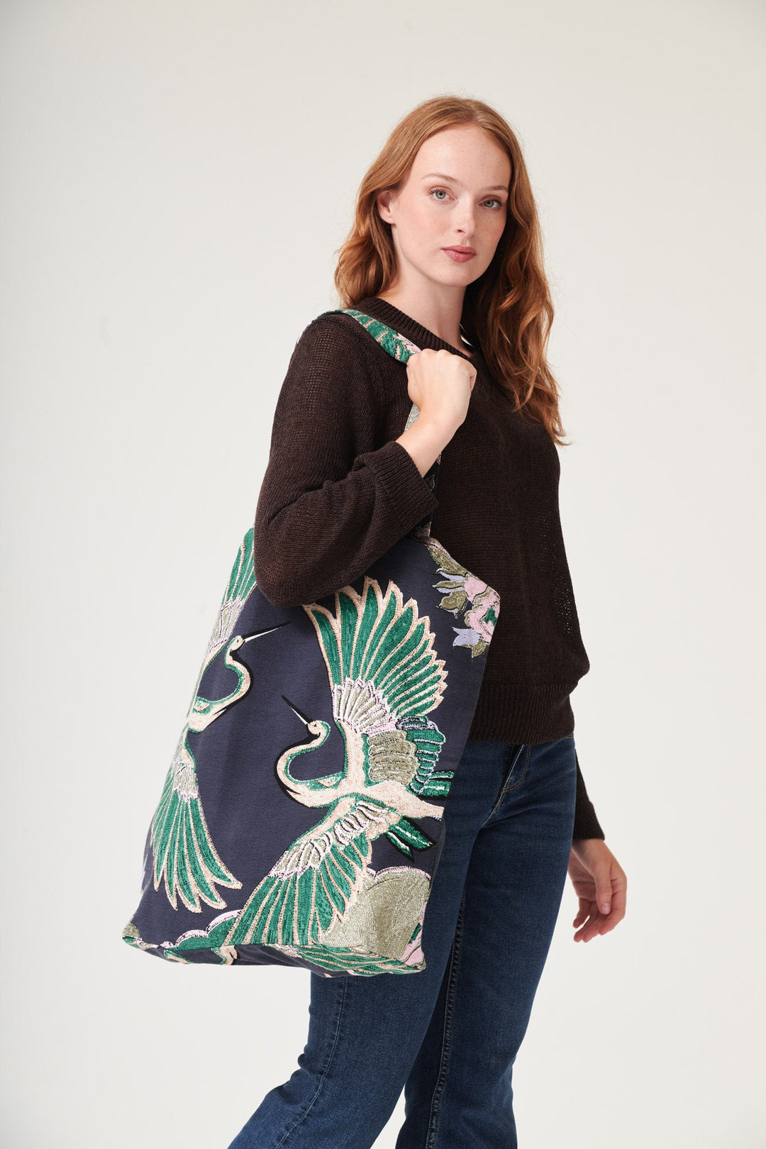 Crane Emerald Canvas Bag