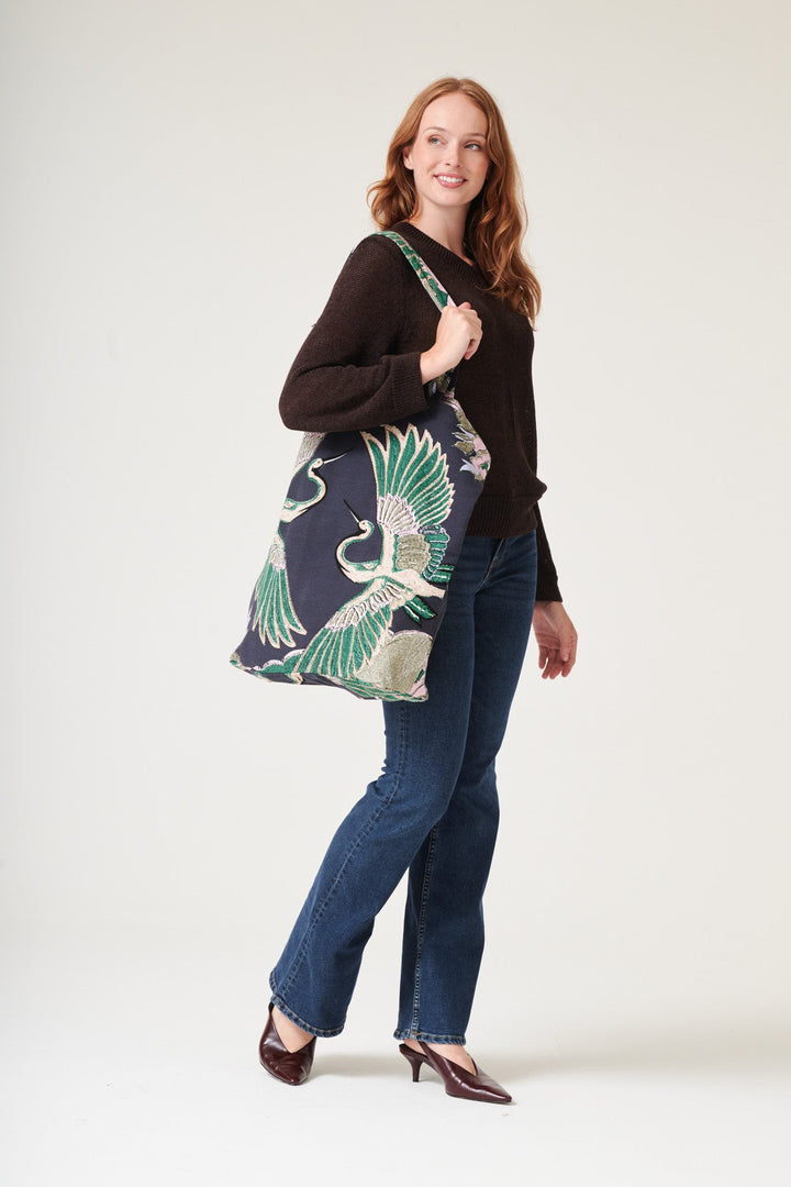 Crane Emerald Canvas Bag