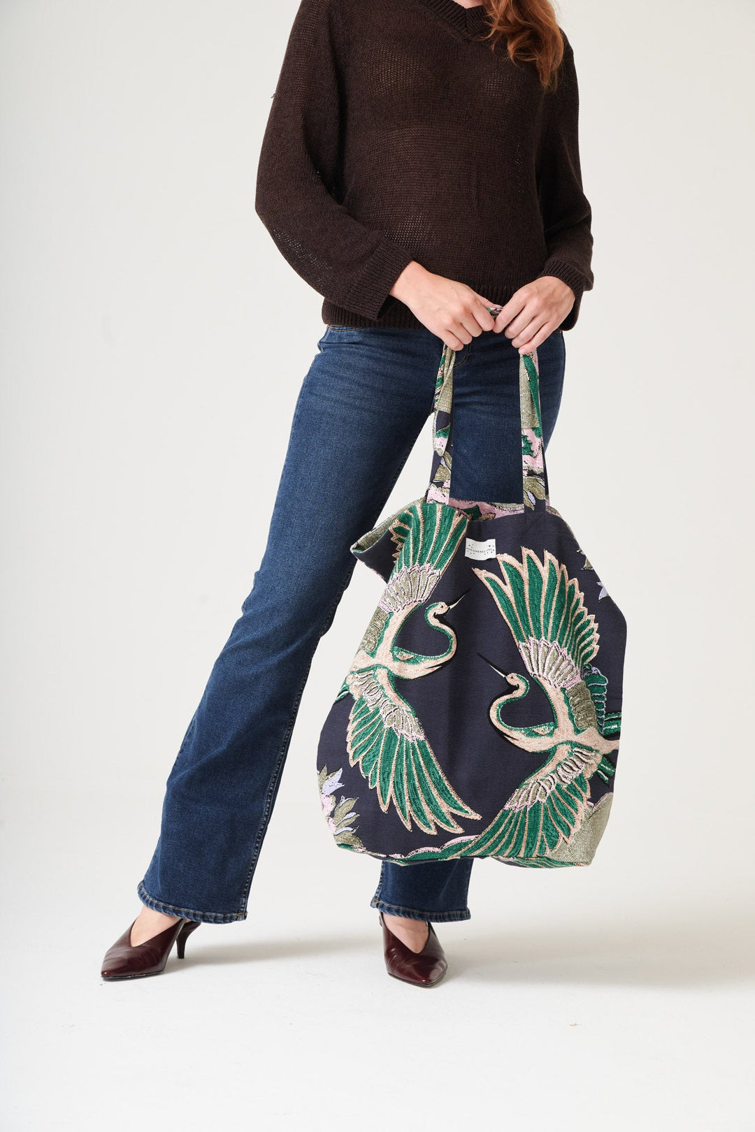 Crane Emerald Canvas Bag