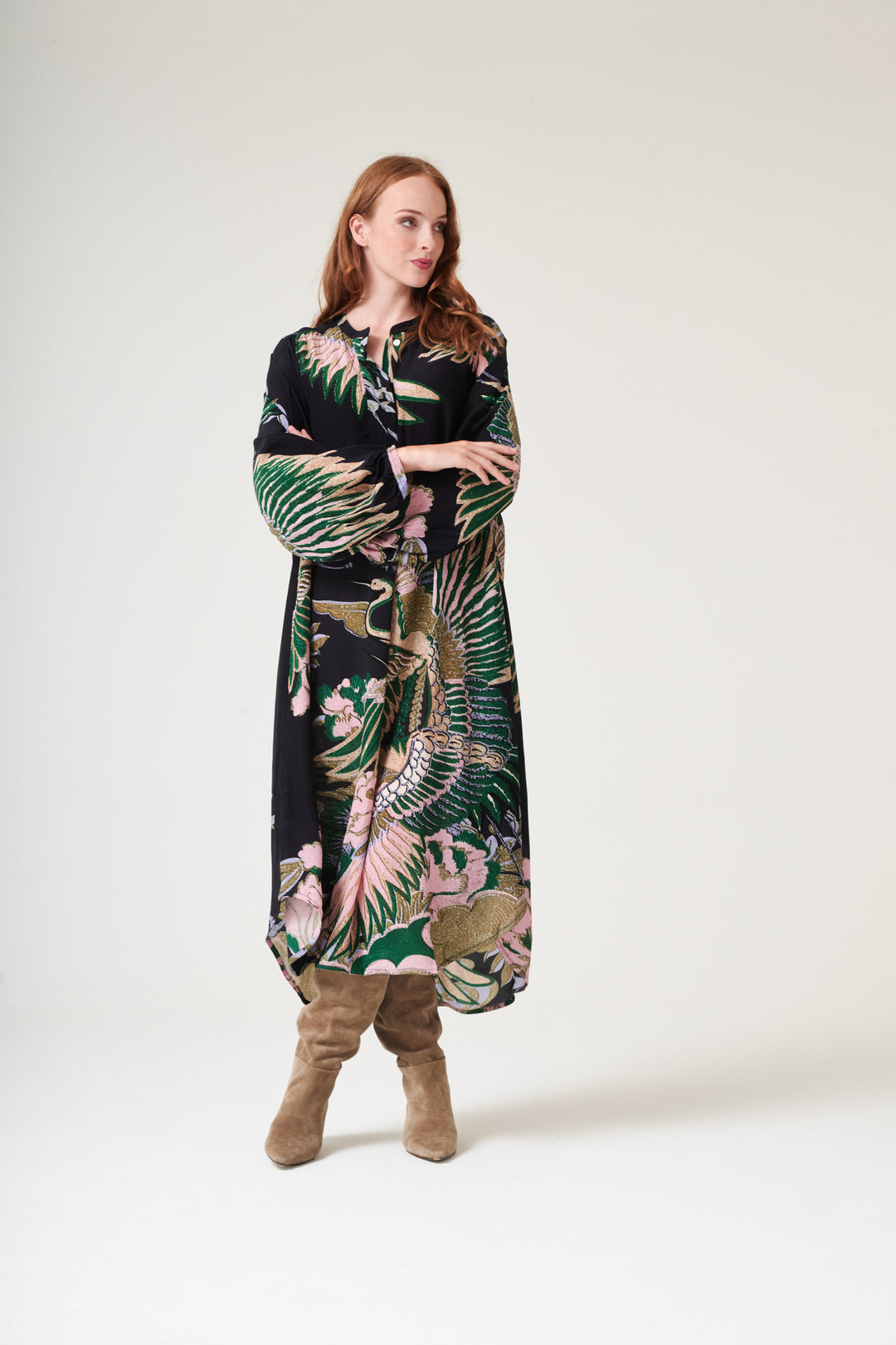 Crane Emerald Crepe Darcy Dress