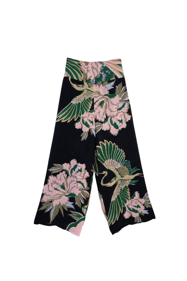 Crane Emerald Crepe Palazzo Pants