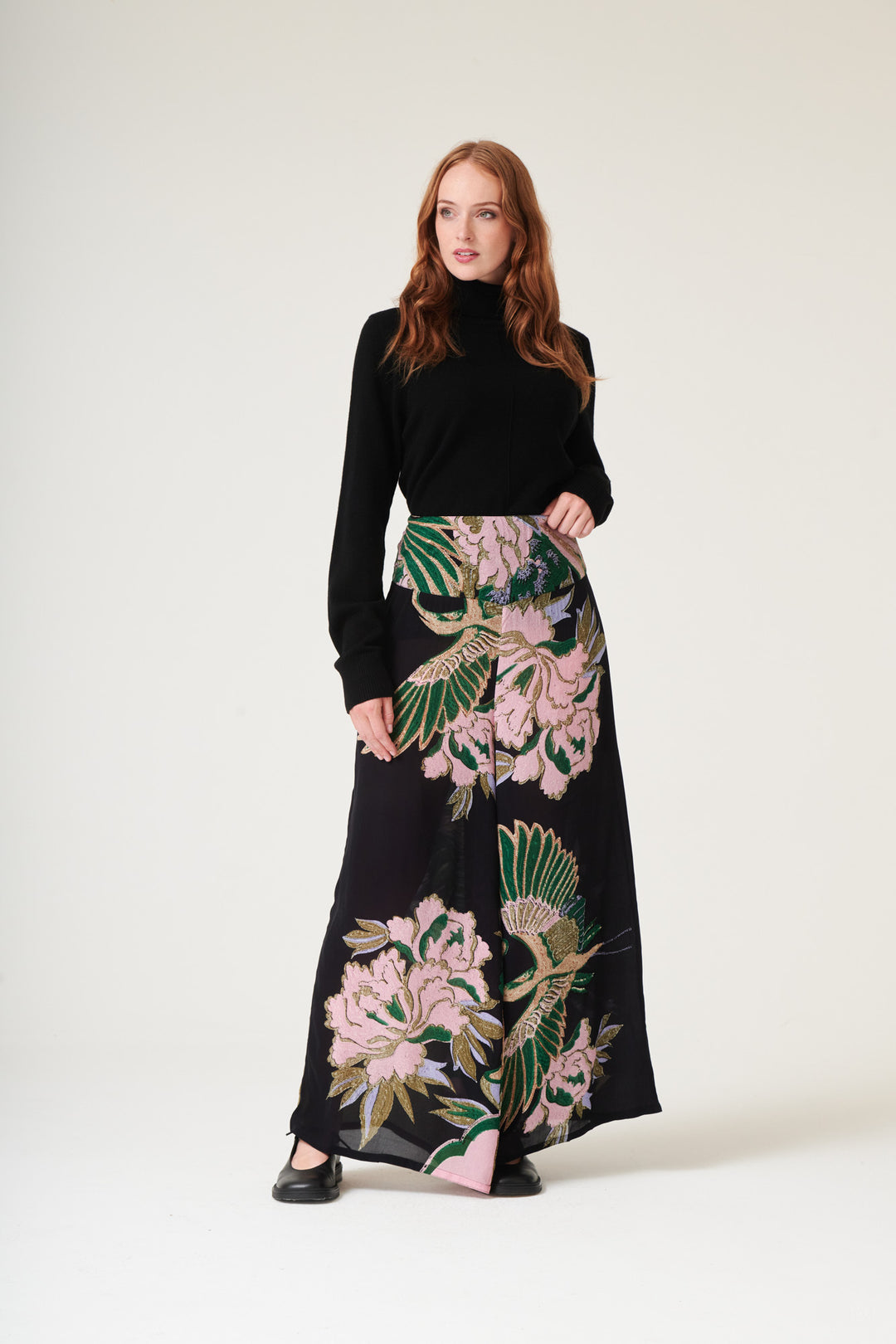 Crane Emerald Crepe Palazzo Pants