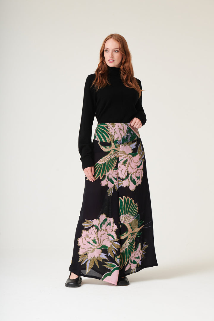 Crane Emerald Crepe Palazzo Pants