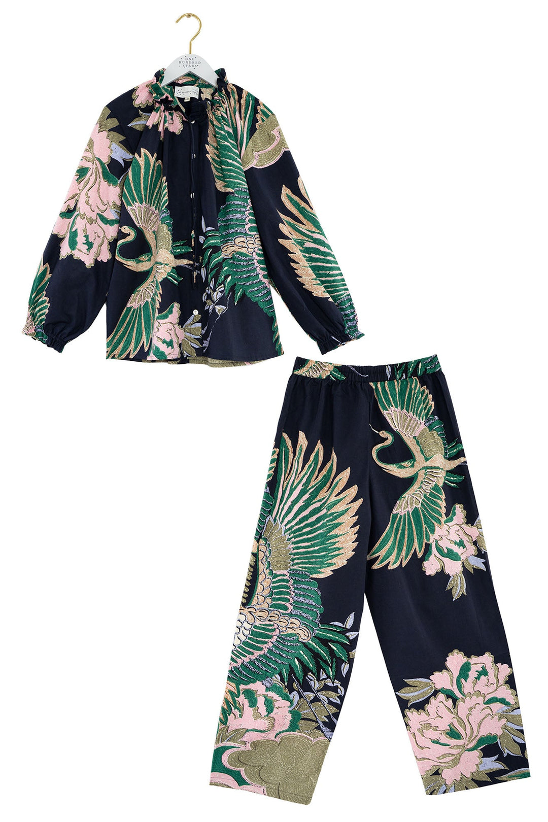 Crane Emerald Poplin Pyjama Set