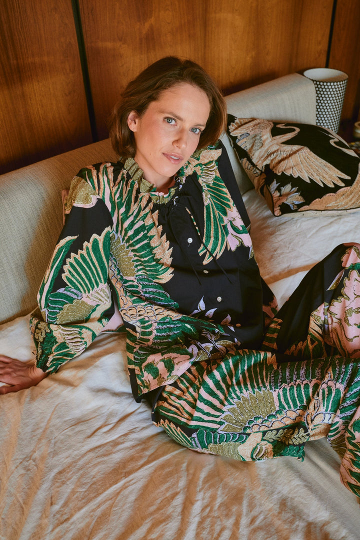 Crane Emerald Poplin Pyjama Set