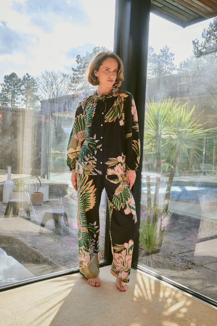 Crane Emerald Poplin Pyjama Set