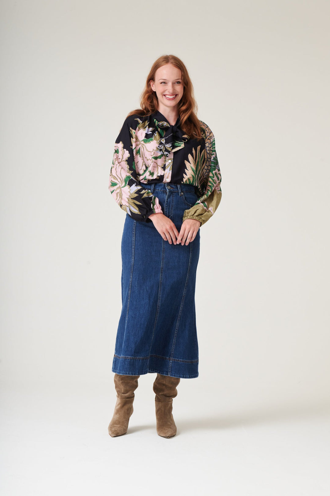 Crane Emerald PussyBow Blouse