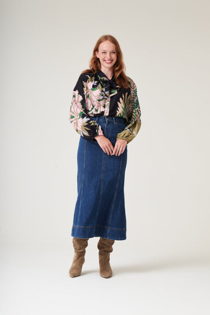 Crane Emerald PussyBow Blouse