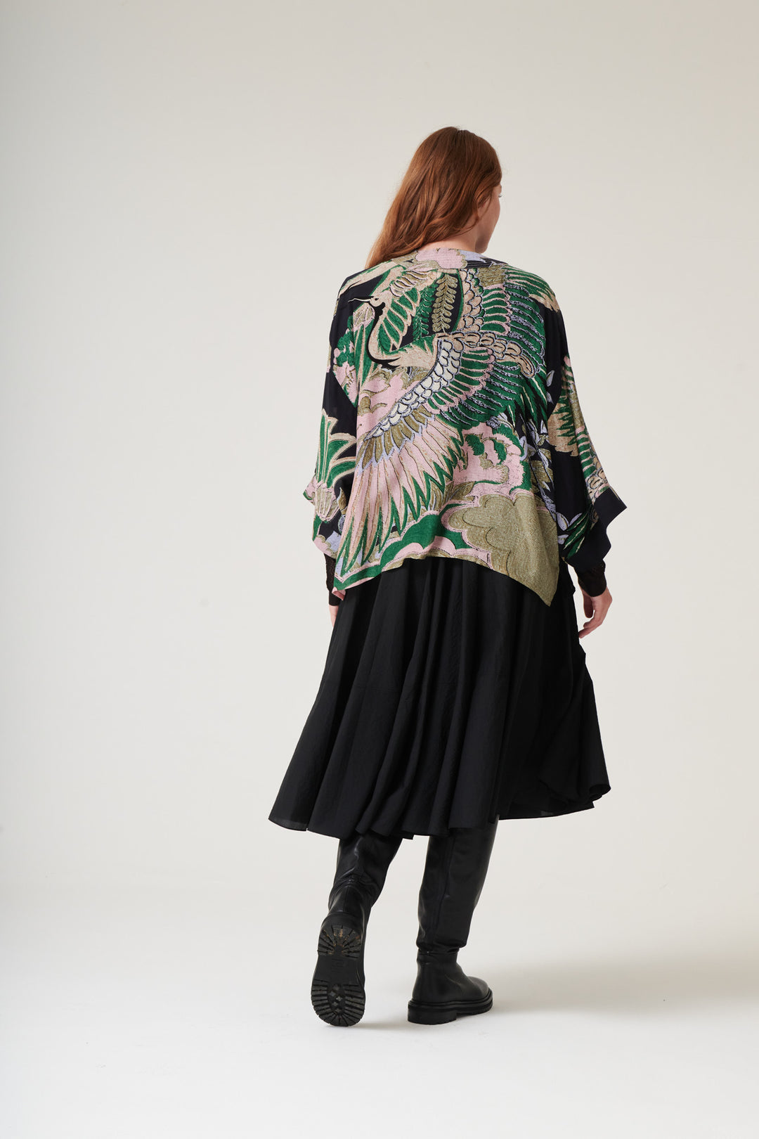 Crane Emerald Wool Kimono