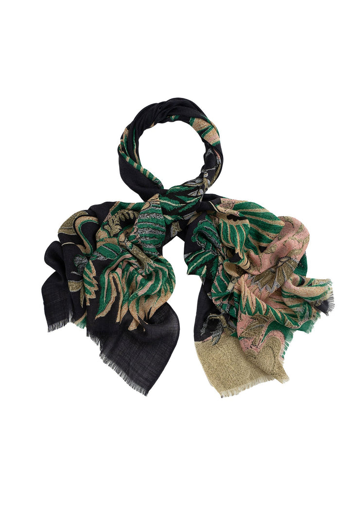Crane Emerald Wool Scarf