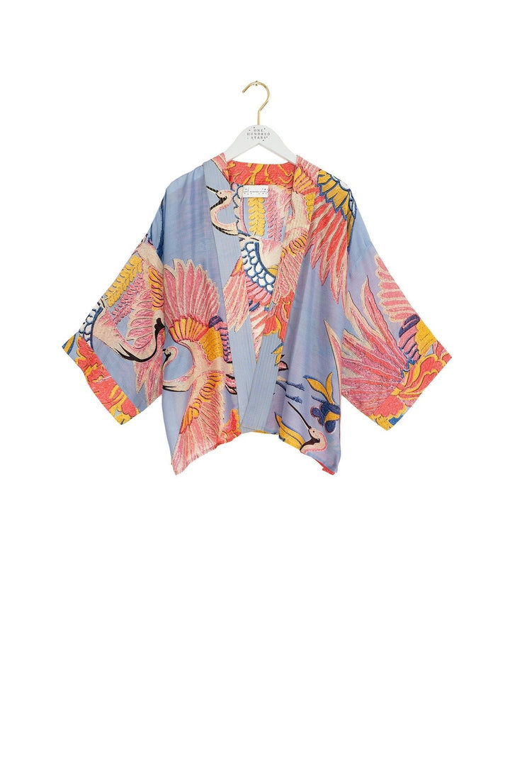 Crane Periwinkle Kimono - One Hundred Stars