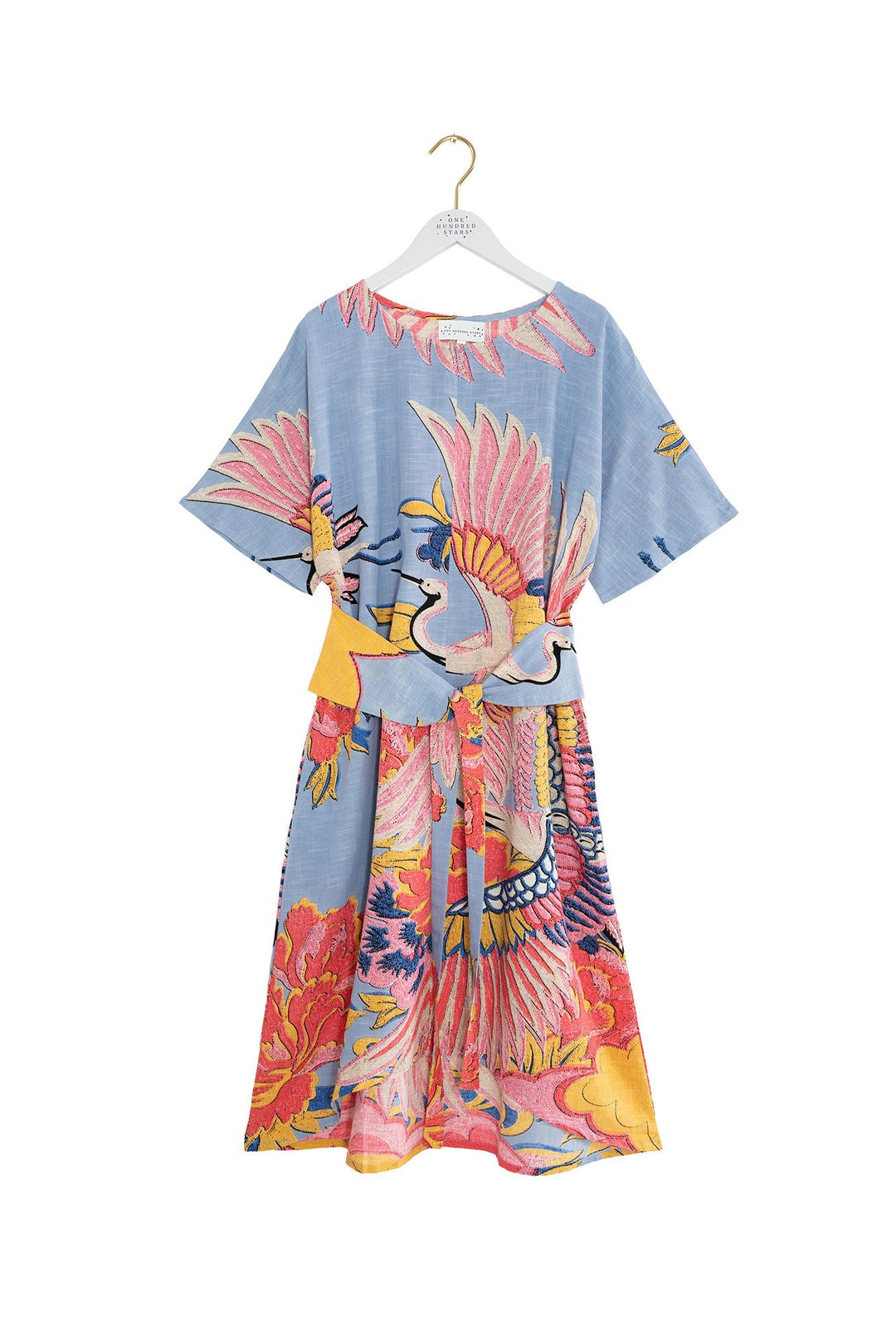 Crane Periwinkle Obi Dress - One Hundred Stars