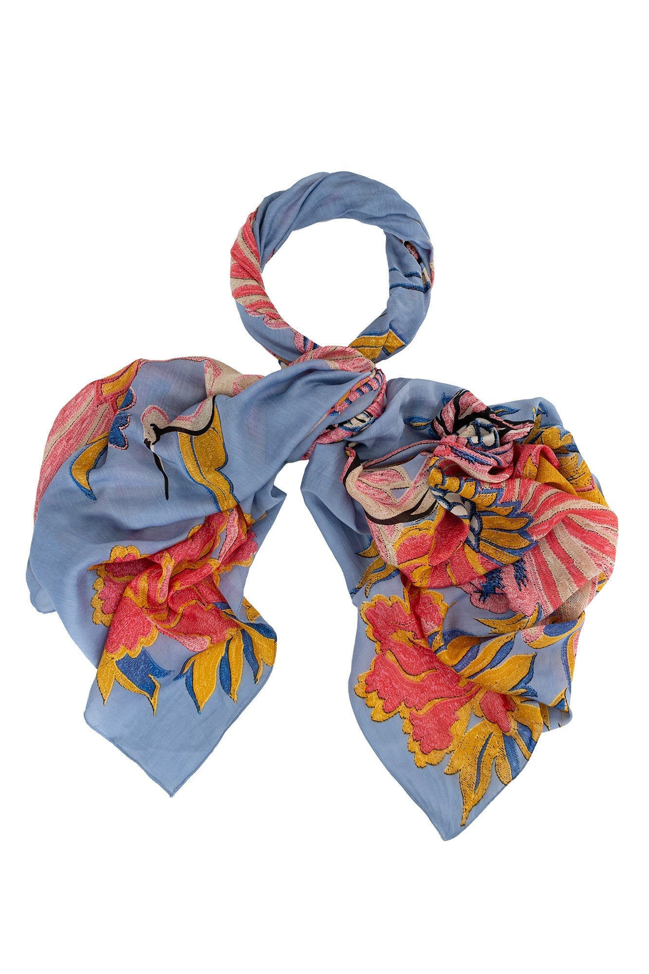 Crane Periwinkle Scarf – One Hundred Stars USA