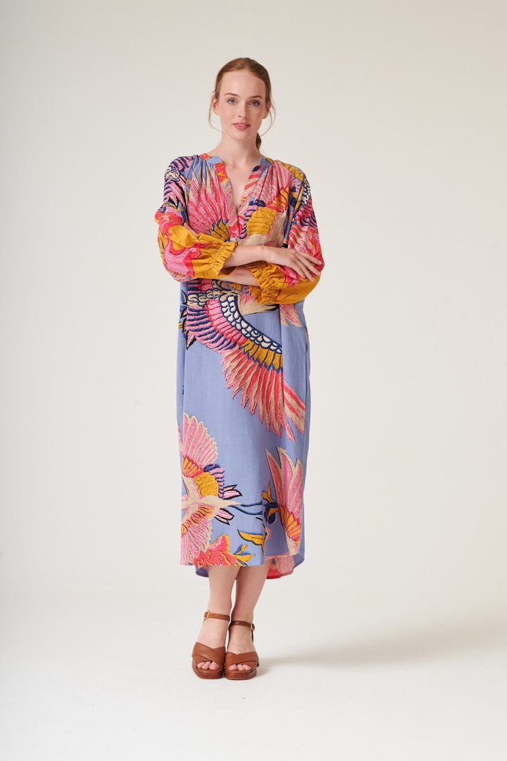 Crane Periwinkle Raglan Dress - One Hundred Stars