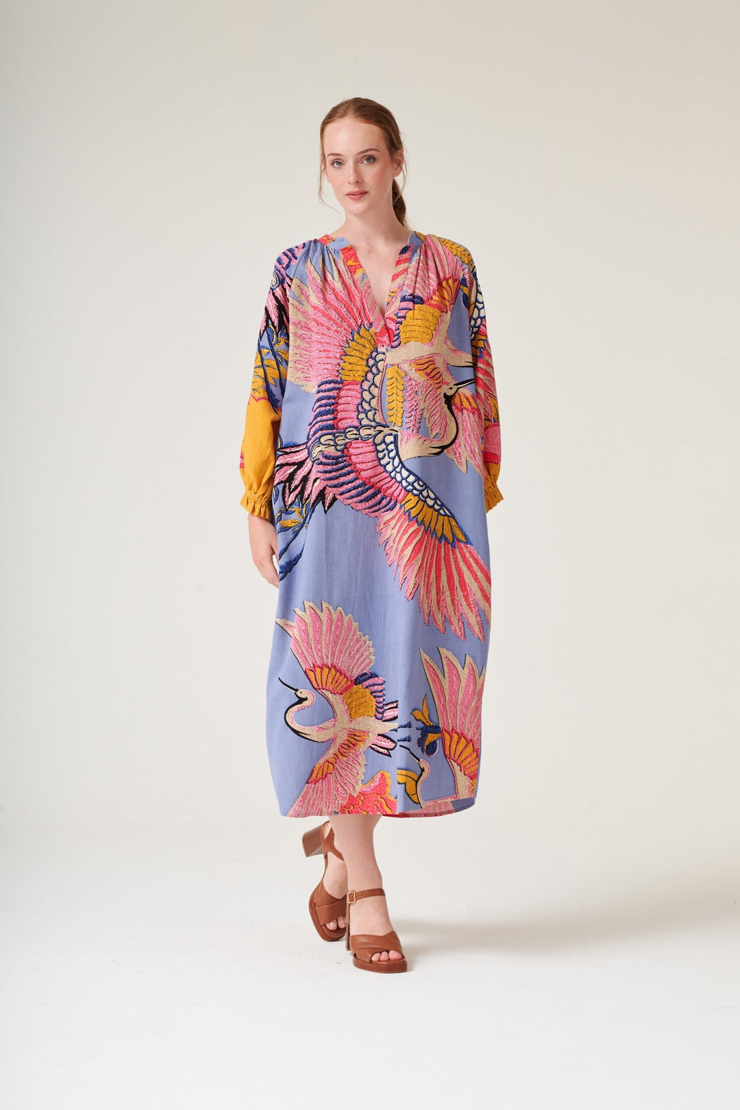 Crane Periwinkle Raglan Dress - One Hundred Stars