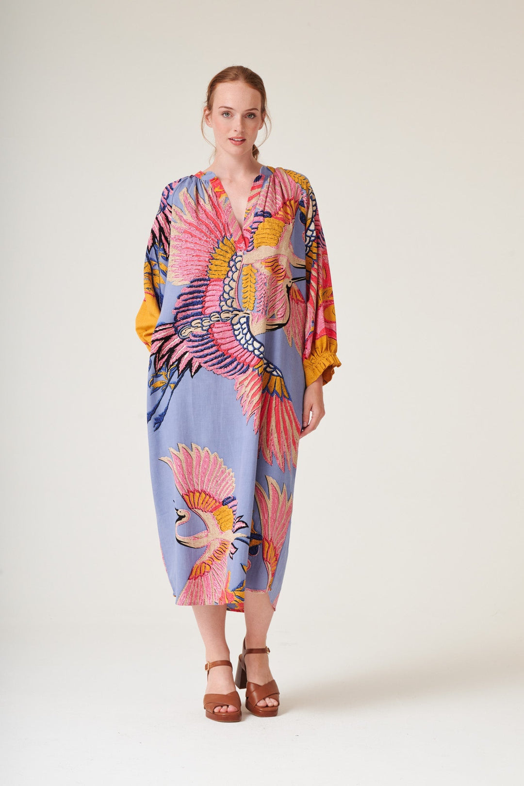 Crane Periwinkle Raglan Dress - One Hundred Stars