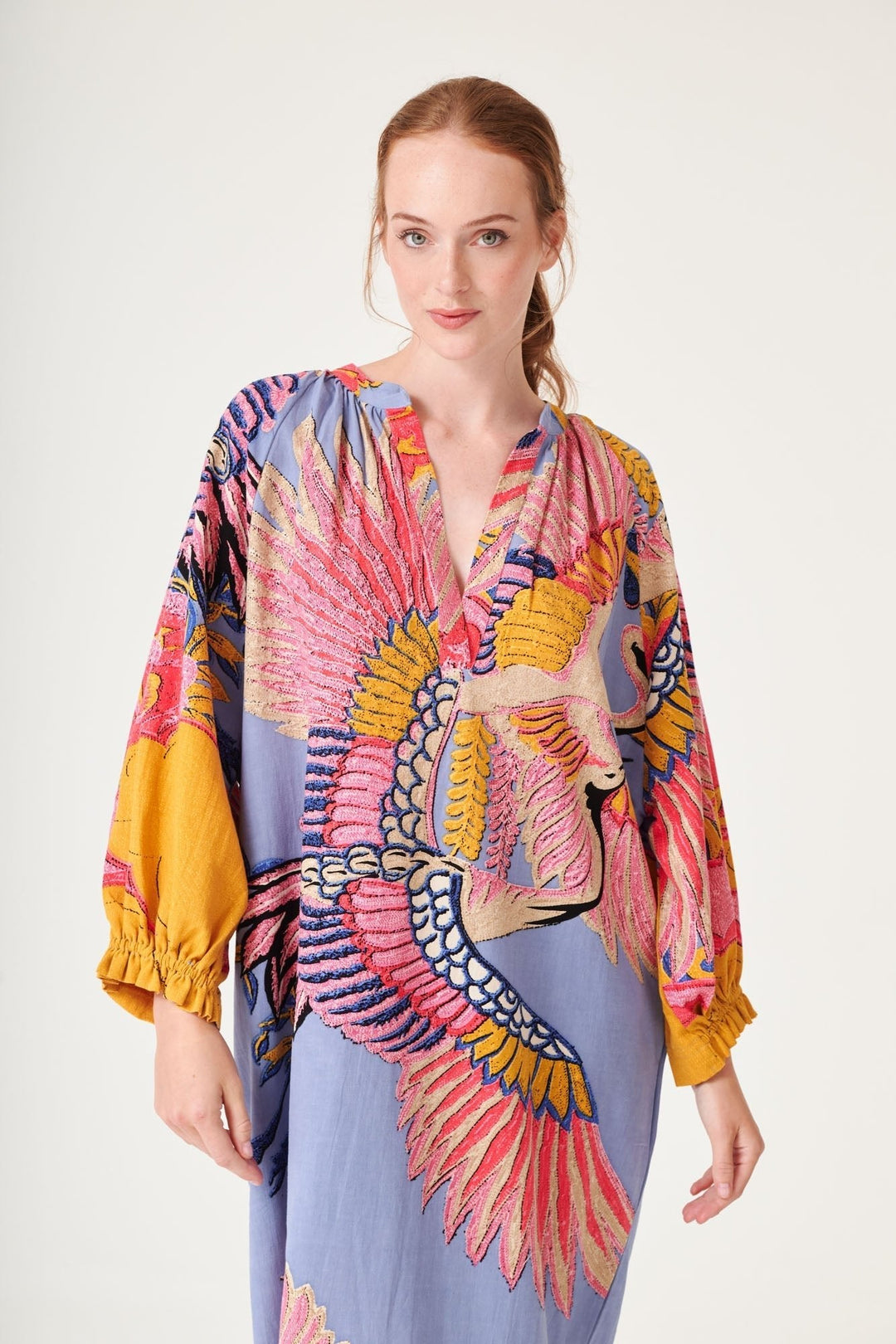 Crane Periwinkle Raglan Dress - One Hundred Stars