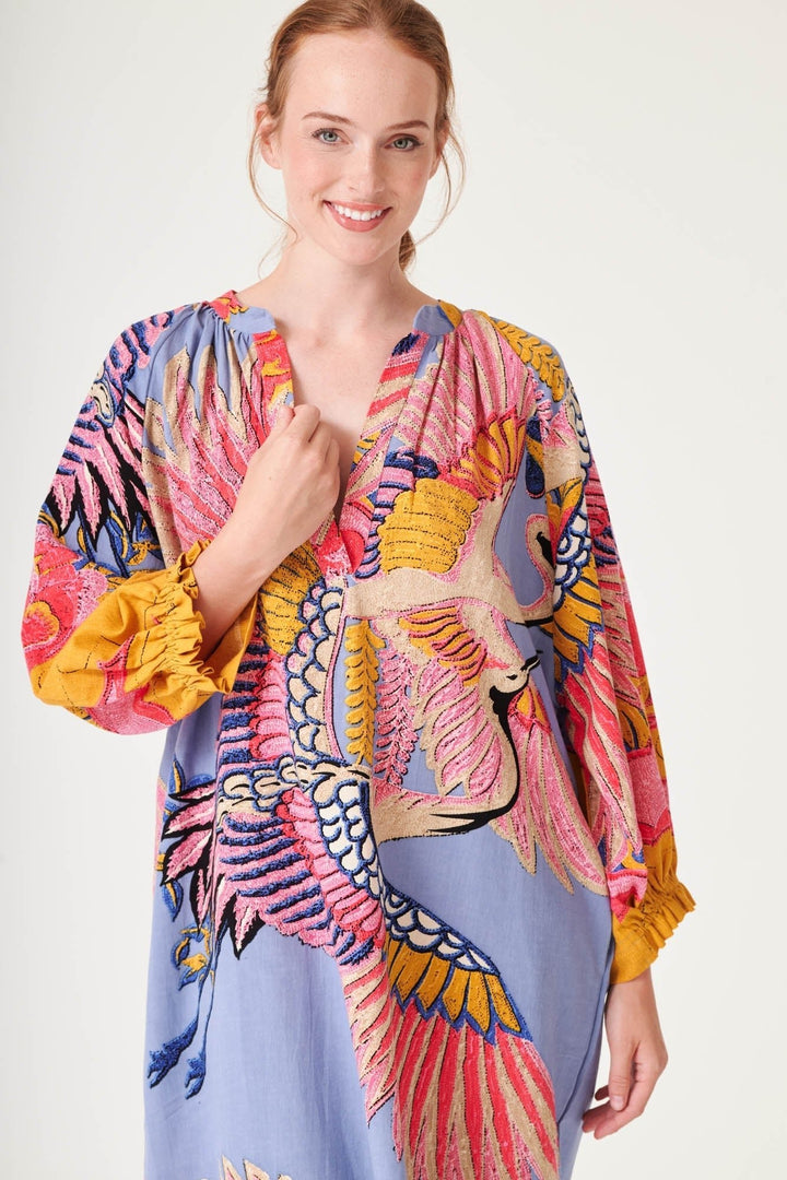 Crane Periwinkle Raglan Dress - One Hundred Stars