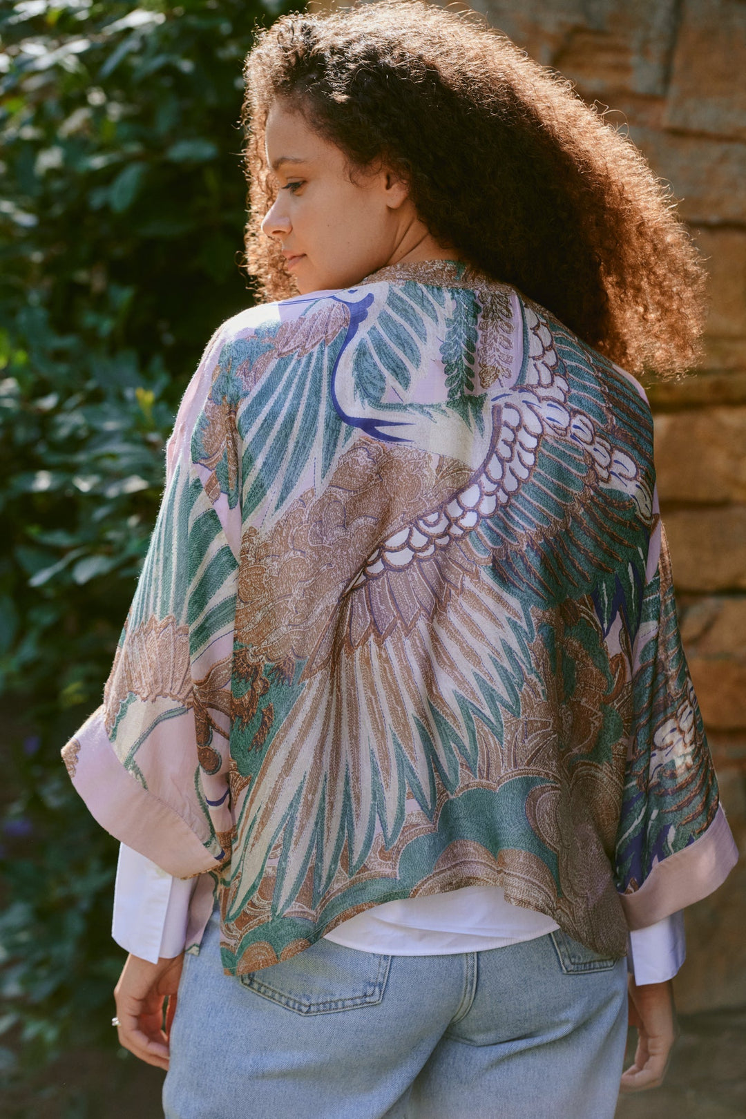 Crane Plaster Pink Kimono