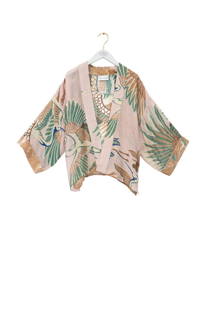 Crane Plaster Pink Kimono