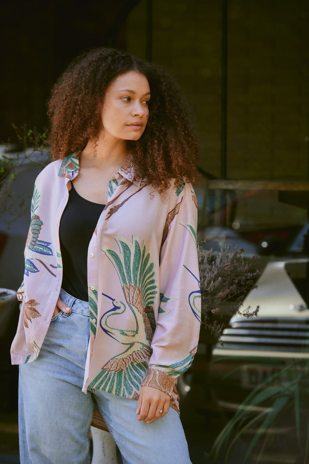 Crane Plaster Pink Oversized Shirt