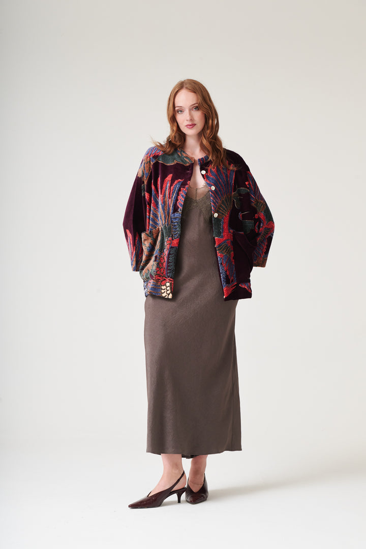 Crane Plum Velvet Jacket