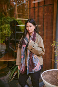 Crane Plum Wool Scarf