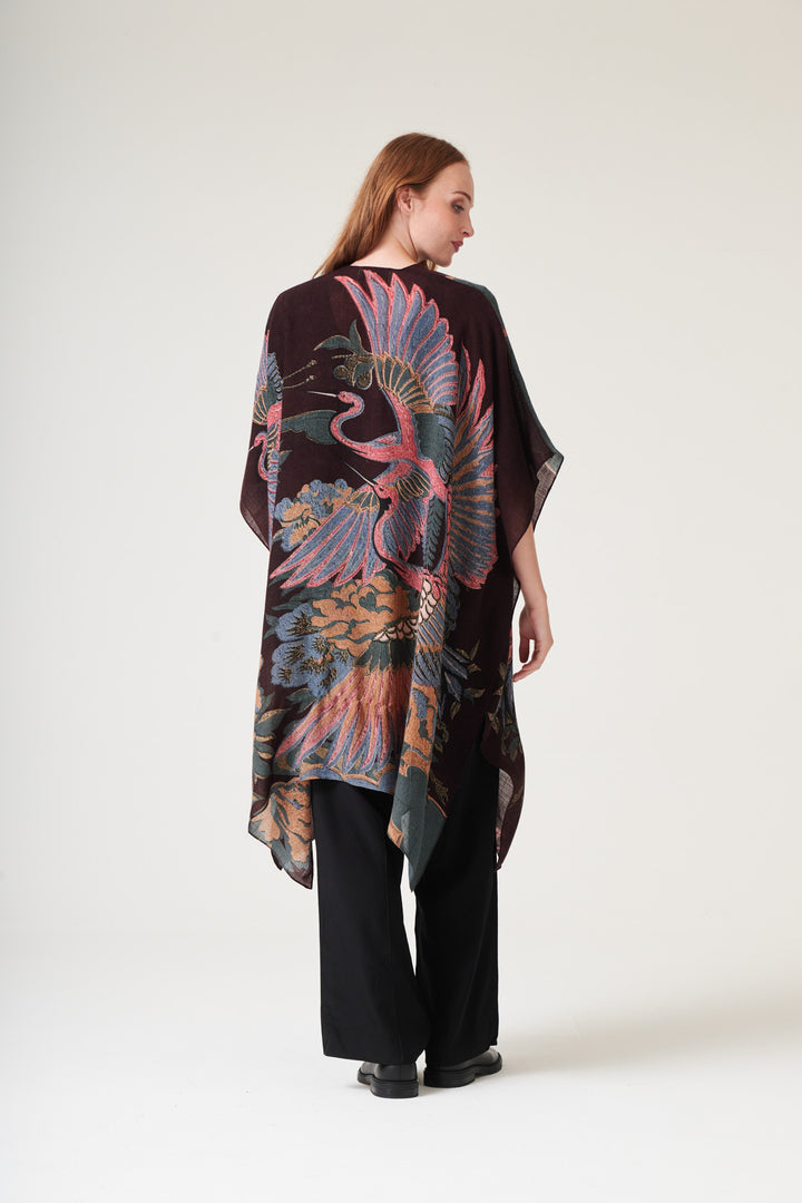 Crane Plum Wool Throwover