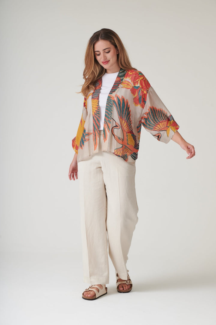Crane Stone Kimono - One Hundred Stars