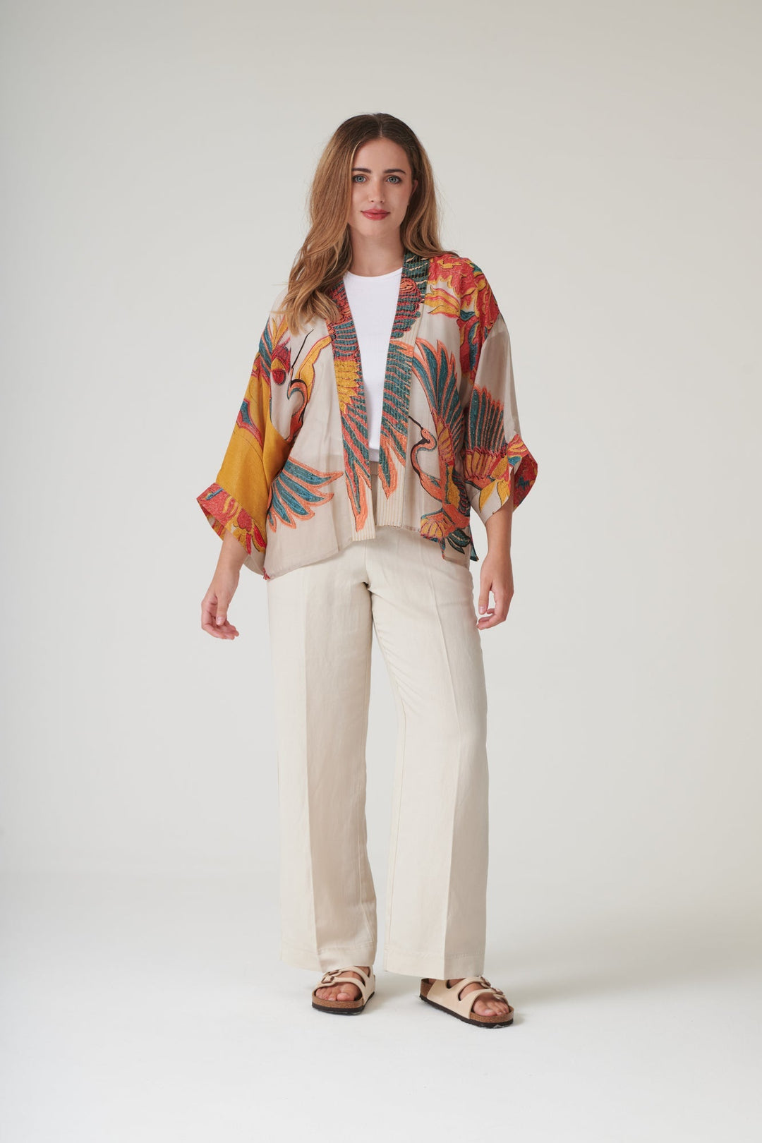 Crane Stone Kimono - One Hundred Stars