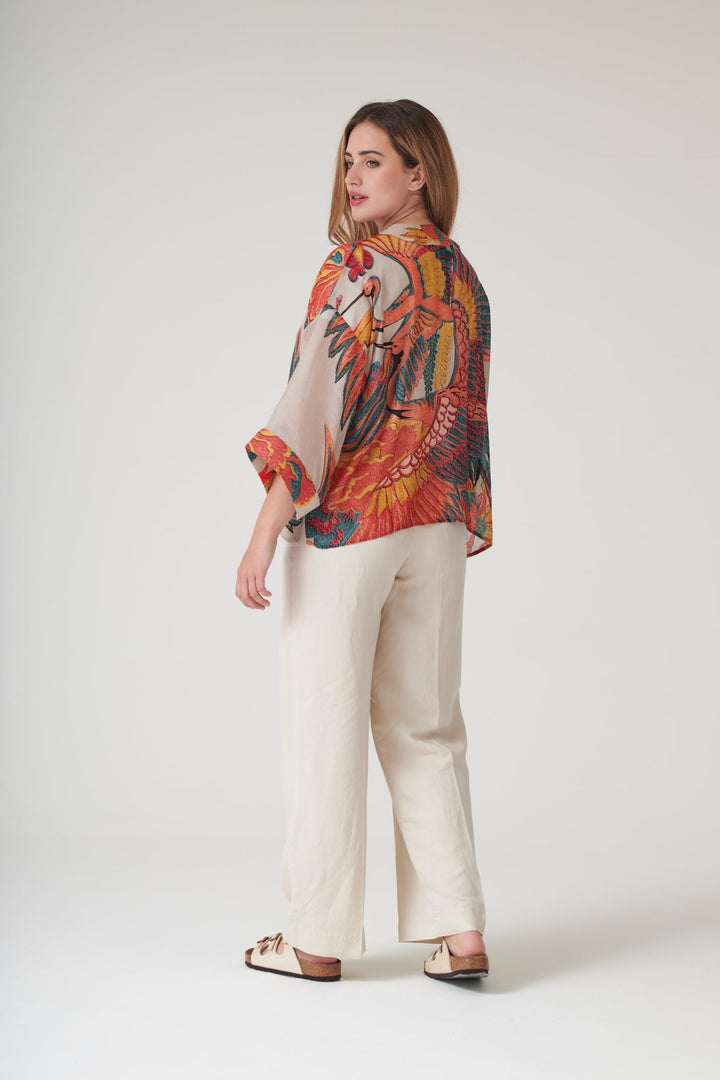 Crane Stone Kimono - One Hundred Stars