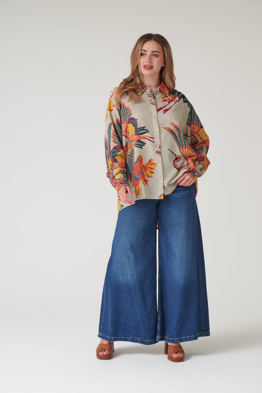 Crane Stone Oversized Shirt - One Hundred Stars